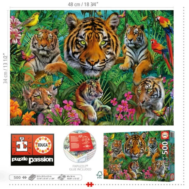 Παζλ Tigers in the jungle, 500 κομμάτια