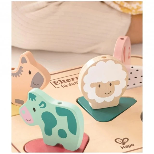 Ξύλινο παζλ ήχου, Hape, Animals, 6 τεμάχια