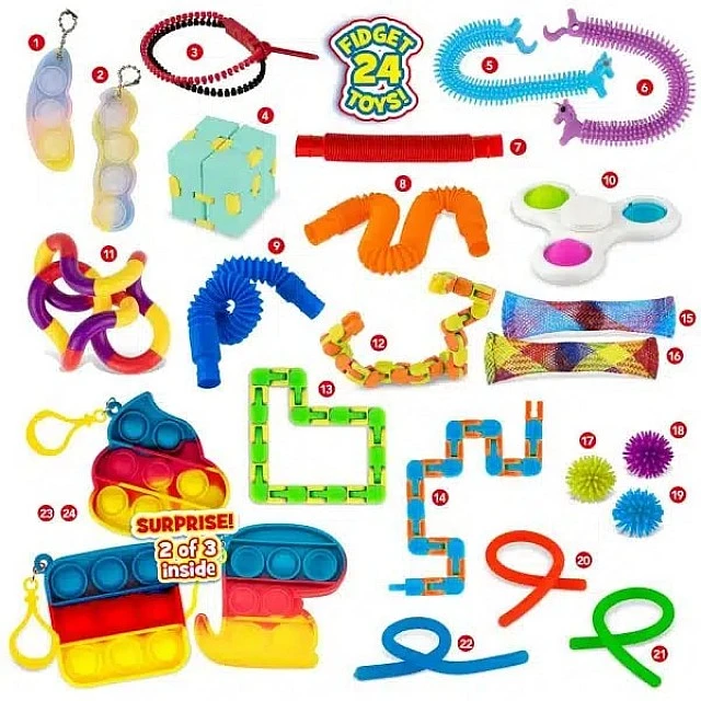 Σετ με παιχνίδια anti-stress fidget, Craze, 24 τεμάχια
