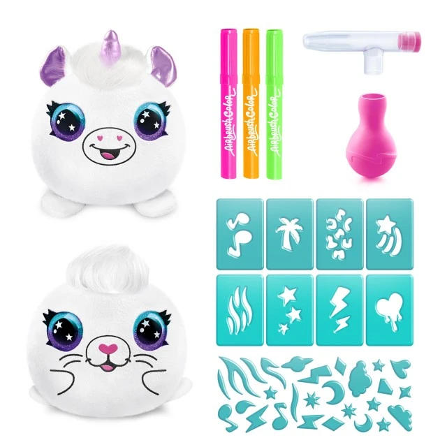 Σετ δημιουργικής δημιουργίας, Canal Toys, Μίνι λούτρινο παιχνίδι για χρωματισμό, Νέον, 10 εκ., 2 τεμάχια