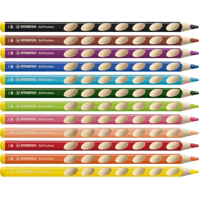 Σετ εργονομικά χρωματιστά μολύβια, Stabilo, EASYcolors δεξιά, ST331/12, 12 χρώματα, αριστερό χέρι