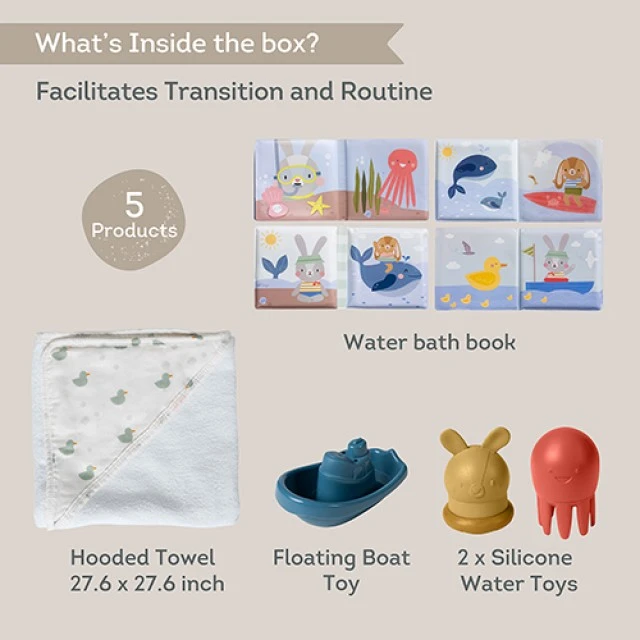 Σετ νεογέννητου Taf Toys Ώρα για μπάνιο, 5 τεμάχια