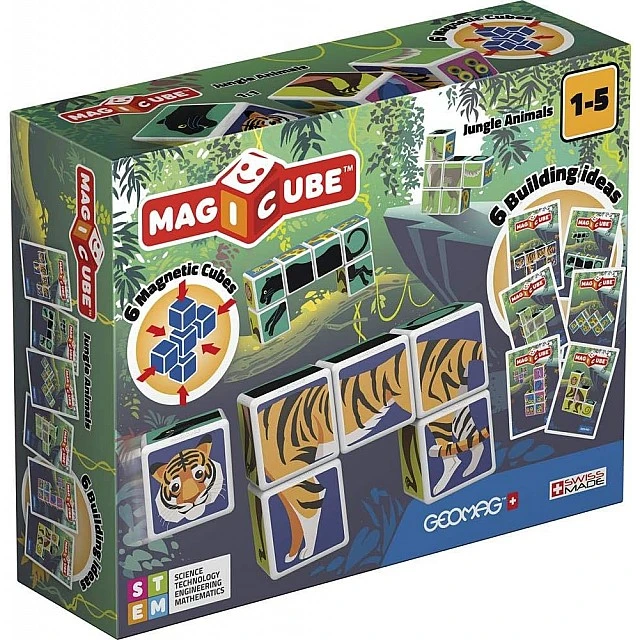 Μαγνητικός κατασκευαστής Magicube, Ζώα της ζούγκλας και κάρτες 145, 9 κομμάτια