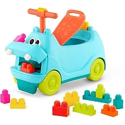 Push car με ήχο, φως και κατασκευή, Battat, Hippopotamus