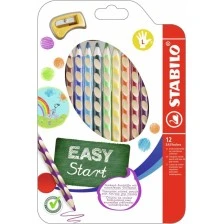 Σετ εργονομικά χρωματιστά μολύβια, Stabilo, EASYcolors δεξιά, ST331/12, 12 χρώματα, αριστερό χέρι