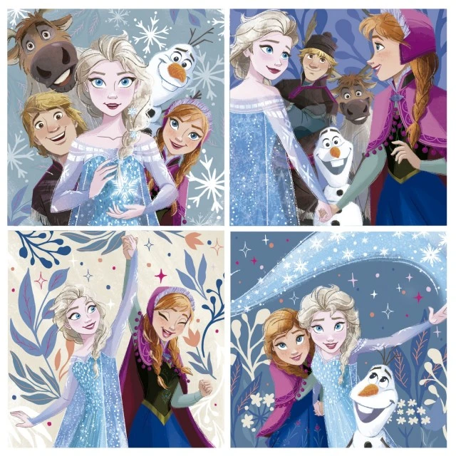 Προοδευτικό παζλ Frozen 4-σε-1, 12/16/20/25 κομμάτια