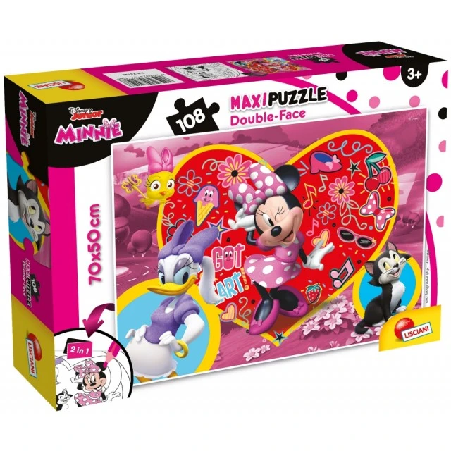 Παζλ, Lisciani, Minnie Mouse, Παζλ διπλής όψης 108 τεμαχίων