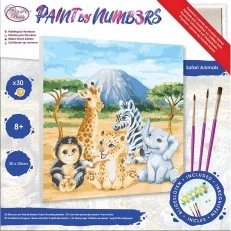Δημιουργικό κιτ Ζωγραφική με αριθμούς, Safari, 30 x 30 cm