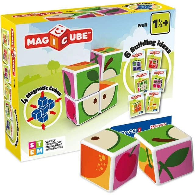Magicube Magnetic Construction Set, Fruits and Cards 131, 11 Pieces