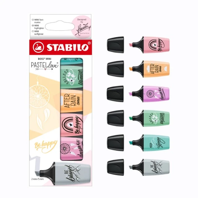 Σετ μαρκαδόρων κειμένου, Stabilo, Boss Mini Pastel Love 2.0 ST07/06-29, 6 χρώματα