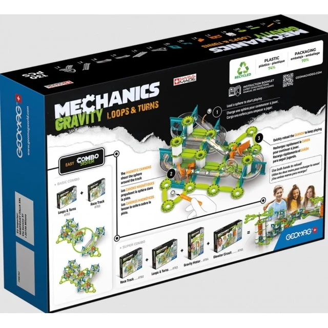 Mechanics 760 Magnetic Constructor, Loops and Turns, 130 Pieces