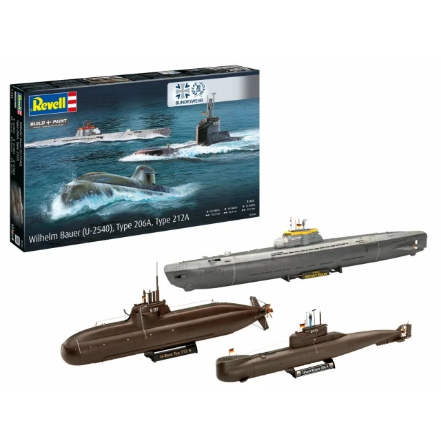 Κιτ μοντέλου συναρμολόγησης, Revell, υποβρύχιο Bundeswehr για την 70ή επέτειο: Wilhelm Bauer, Τύπος 206A, Κλάση 2, 154 ανταλλακτικά