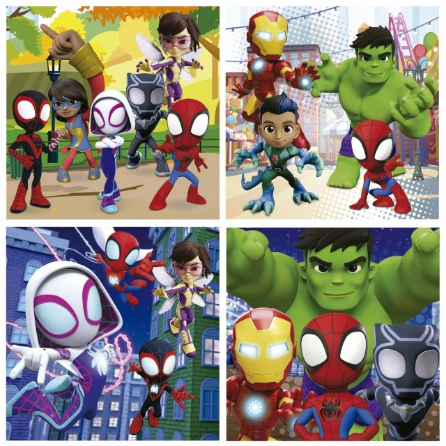 Προοδευτικό παζλ Educa Spidey and His Amazing Friends, 6-9-12-16 κομμάτια
