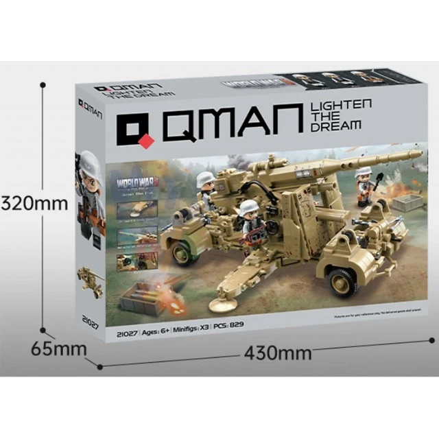 Κατασκευαστής, Qman, Γερμανικό πιστόλι FlaK 88mm, 829 εξαρτήματα