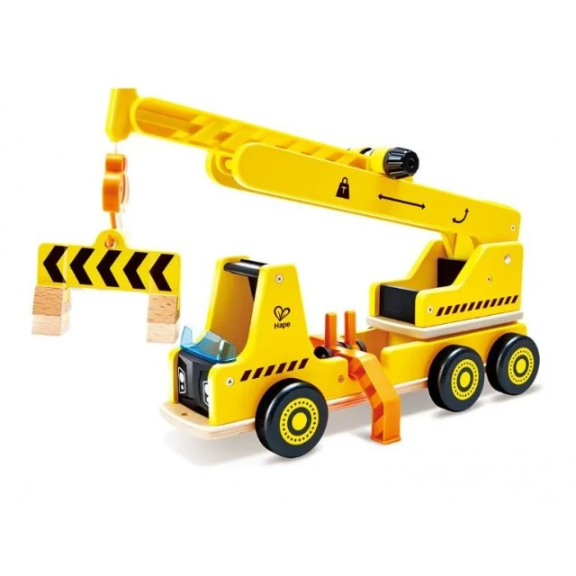 Παιδικό ξύλινο σετ, Hape, Κινητός γερανός, 5 τεμάχια