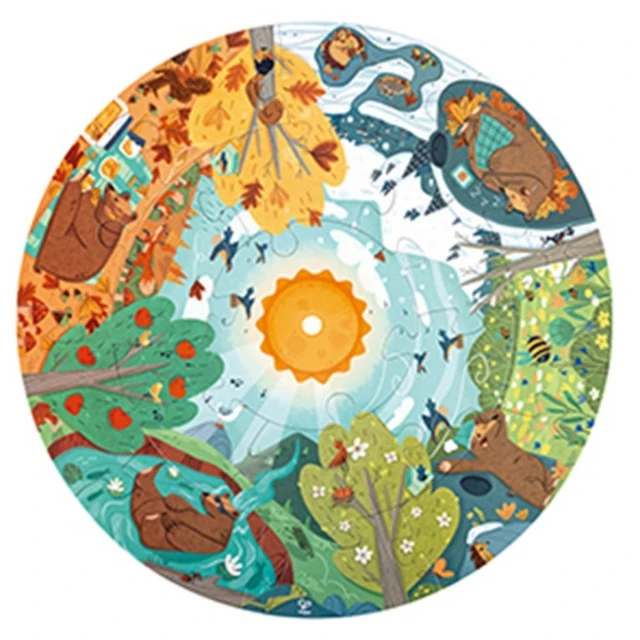 Εκπαιδευτικό παζλ δαπέδου, Hape, Four Seasons, 57,5 cm, 16 τεμάχια