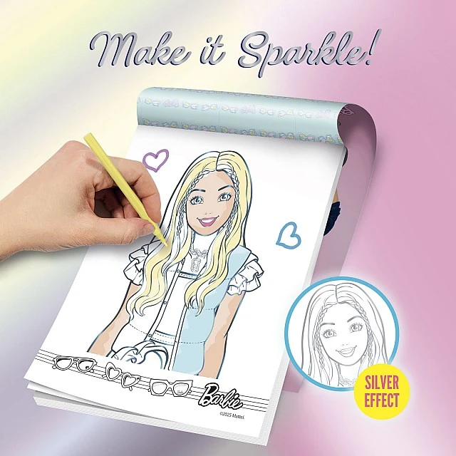 Δημιουργικό σετ, Lisciani, Barbie, βιβλίο ζωγραφικής με ολογραφικό εφέ