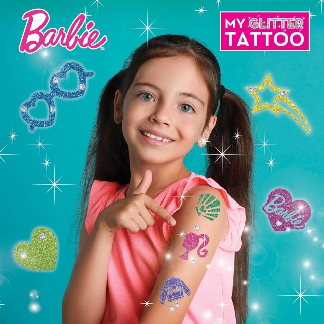 Δημιουργικό κιτ, Lisciani, Barbie, DIY τατουάζ με γκλίτερ