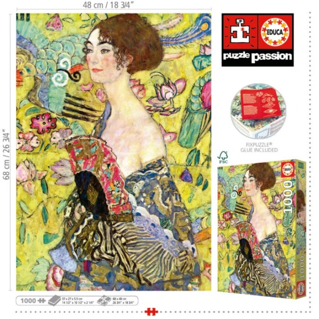 Παζλ Κυρία με βεντάλια Gustav Klimt 1000 κομμάτια