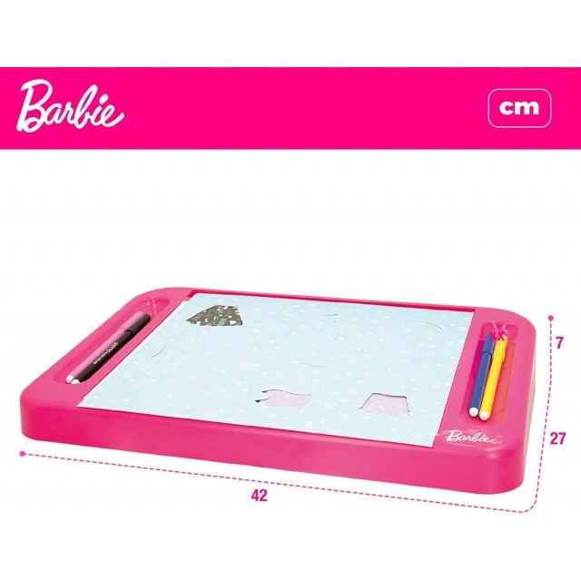 Σετ δημιουργικής δημιουργίας, Lisciani, Barbie, Σχολή σχεδίου με φωτεινό πίνακα, Στούντιο μόδας με κούκλα Barbie