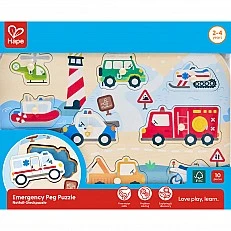 Ξύλινο παιχνίδι παζλ, Hape, Έκτακτης Ανάγκης, 10 κομμάτια