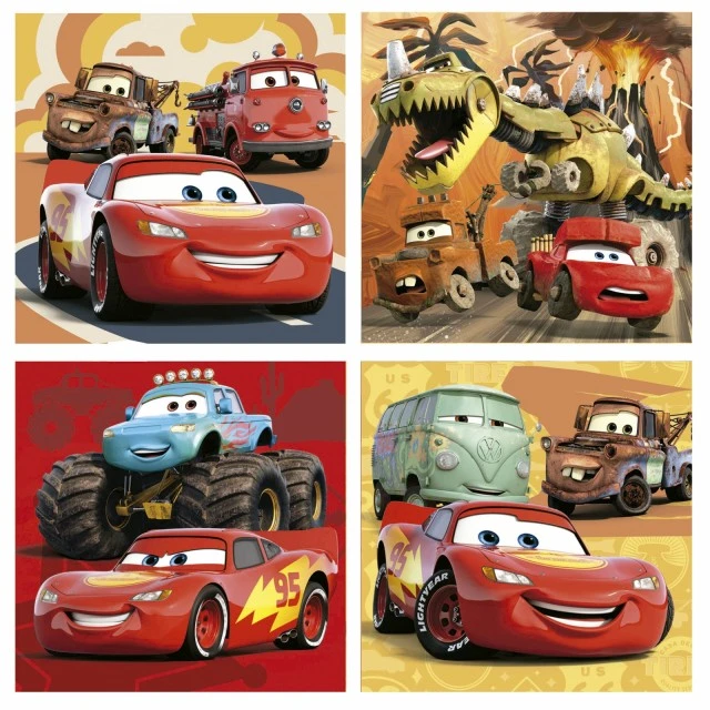 Progressive puzzle Cars 4 in 1, 12/16/20/25 κομμάτια