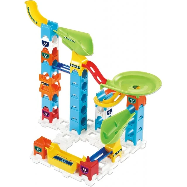 Marble Rush Playset, Double Descent Track, 47 Pieces