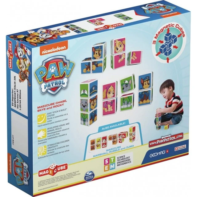 Μαγνητικό σετ κατασκευής Magicube, Paw Patrol Chase, Sky and Rocky 077, 3 μέρη