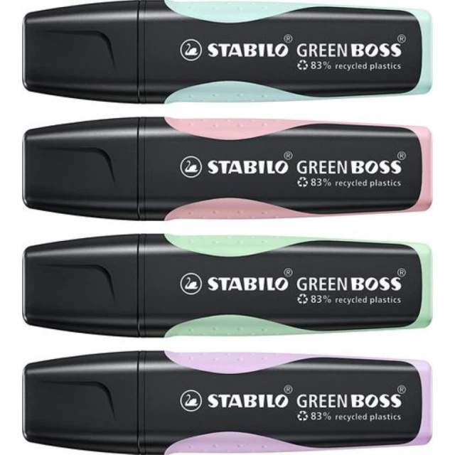 Σετ μαρκαδόρων κειμένου, Stabilo, Green Boss ST6070/4-2 παστέλ, 4 χρώματα