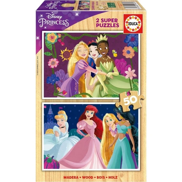 Ξύλινο παζλ Disney princesses 19672, 2 x 25 τεμάχια