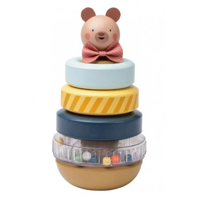 Παιχνίδι μωρού, Taf Toys, Πύργος με κρίκους για κορδόνι, Αρκουδάκι