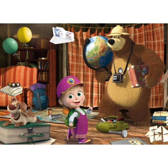 Παζλ, Lisciani, Masha and the Bear, Διπρόσωποι παζλ 4 x 48 τεμάχια