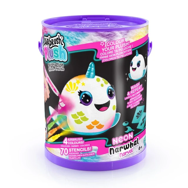 Σετ δημιουργικής δημιουργίας, Canal Toys, Μίνι λούτρινο παιχνίδι για χρωματισμό, Νέον, 15 εκ.