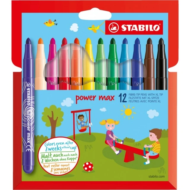 Σετ μαρκαδόρων, Stabilo, Power max, 12 χρώματα
