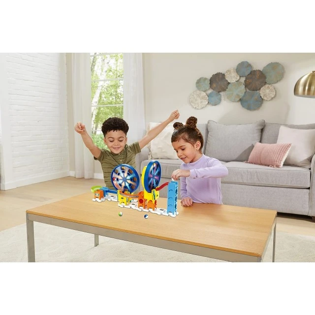 Marble Rush Playset, Double Descent Track, 47 Pieces