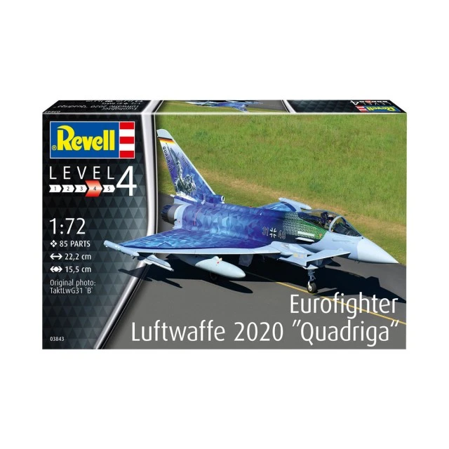 Συναρμολογημένο μοντέλο γερμανικού Eurofighter, Luftwaffe 2020 Quadriga, 85 εξαρτήματα