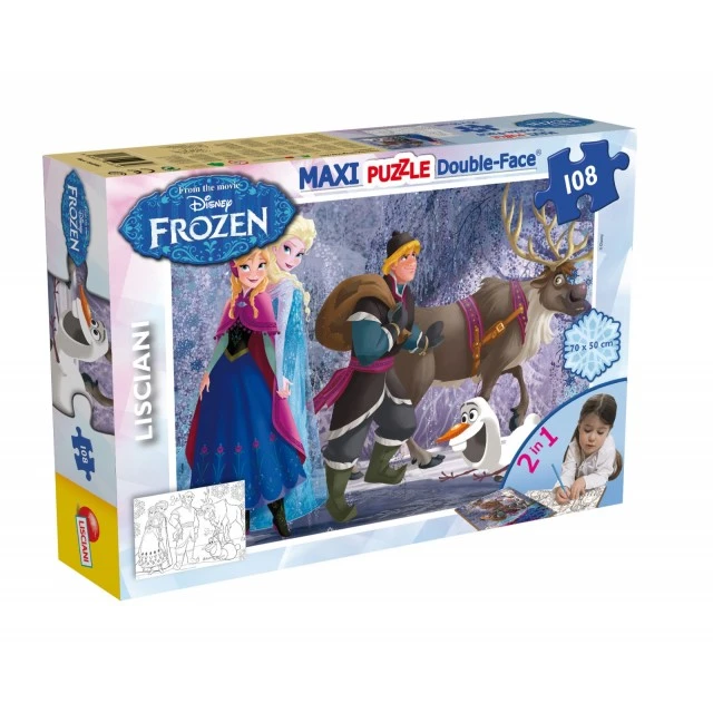 Παζλ, Lisciani, Frozen, Σε μια βόλτα, Παζλ διπλής όψης 108 τεμαχίων