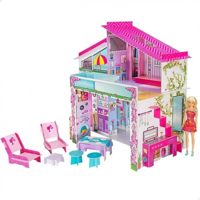 Δημιουργικό κιτ, Lisciani, Barbie, DIY εξοχικό σπίτι Barbie με κούκλα