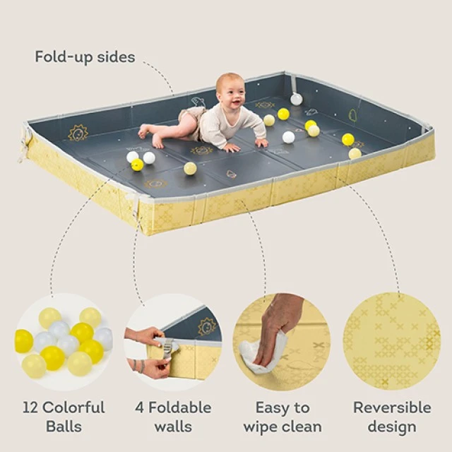 Μωρό διπλής όψης χαλάκι, Taf Toys, Fold ’n Fun, σκούρο μπλε, 150 x 180 εκ.