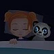 Λούτρινο panda με λαμπερά μάτια