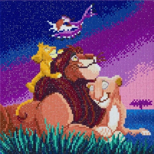 Σετ τέχνης με διαμάντια Lion King, 30 x 30 cm, 6 τεμάχια