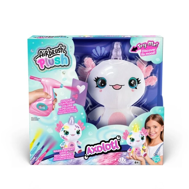 Σετ δημιουργικού, Canal Toys, Λούτρινο παιχνίδι για χρωματισμό, Αξολότλ με φωτιζόμενο κέρατο