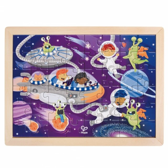 Ξύλινο παζλ Cosmic friends, 48 τεμαχίων