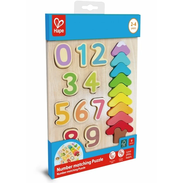 Ξύλινο παζλ, Hape, χρώματα και σχήματα, 9 τεμάχια