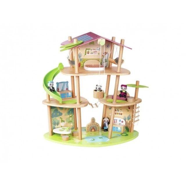 Ξύλινο σετ Bamboo panda house, 25 τεμαχίων