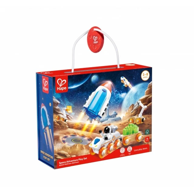 Σετ παιχνιδιού, Hape, Διαστημική περιπέτεια, 15 τεμάχια