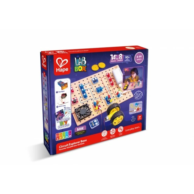 Εκπαιδευτικό σετ, Hape, LabBox, Εξερεύνηση κυκλώματος, Βασικό επίπεδο, 30 τεμάχια