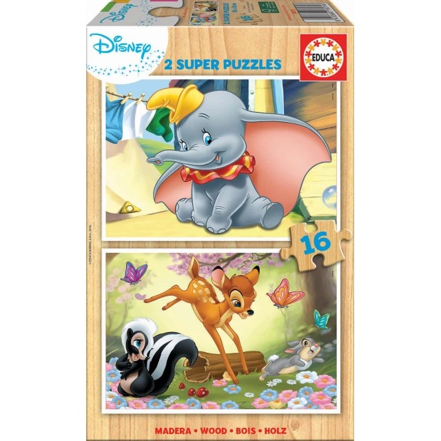 Disney ζώα Dumbo και Bambi - παζλ 2x16 κομμάτια
