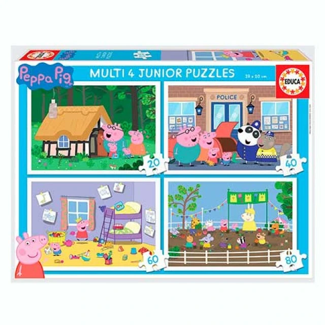 4 σε 1 Peppa Pig - παζλ 20-40-60-80 τεμάχια