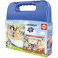 Παζλ σε βαλίτσα, Educa, Bluey, 2 x 20 κομμάτια